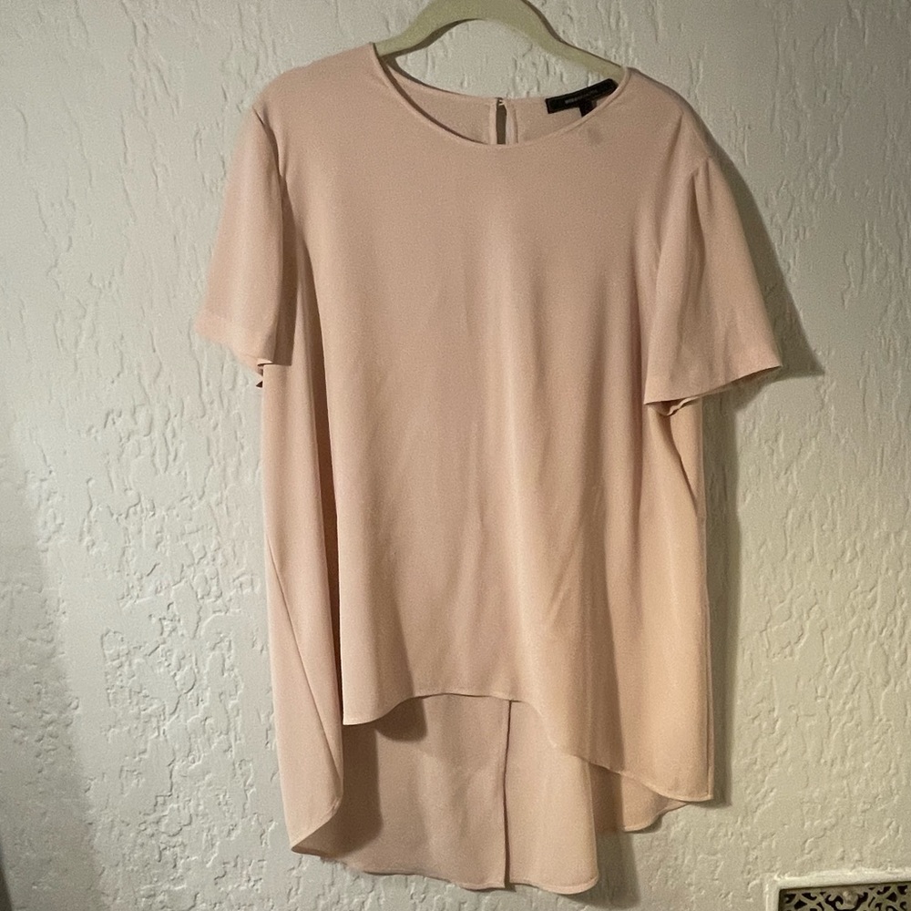 BCBG Silk Tux Tail Blouse - L